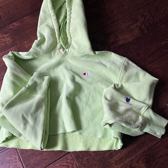 Champion Lime Green Cropped Hoodie Perfect - Picture 2 of 3